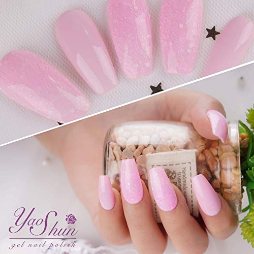YaoShun Gel Nail Polish Kit - Soft Pinks Series 6 Colors Gel Polish Set Nail Art Gift Box, Soak Off Nail Gel UV Nail Gel Set 8ml Each Manicure Nail Art Kit