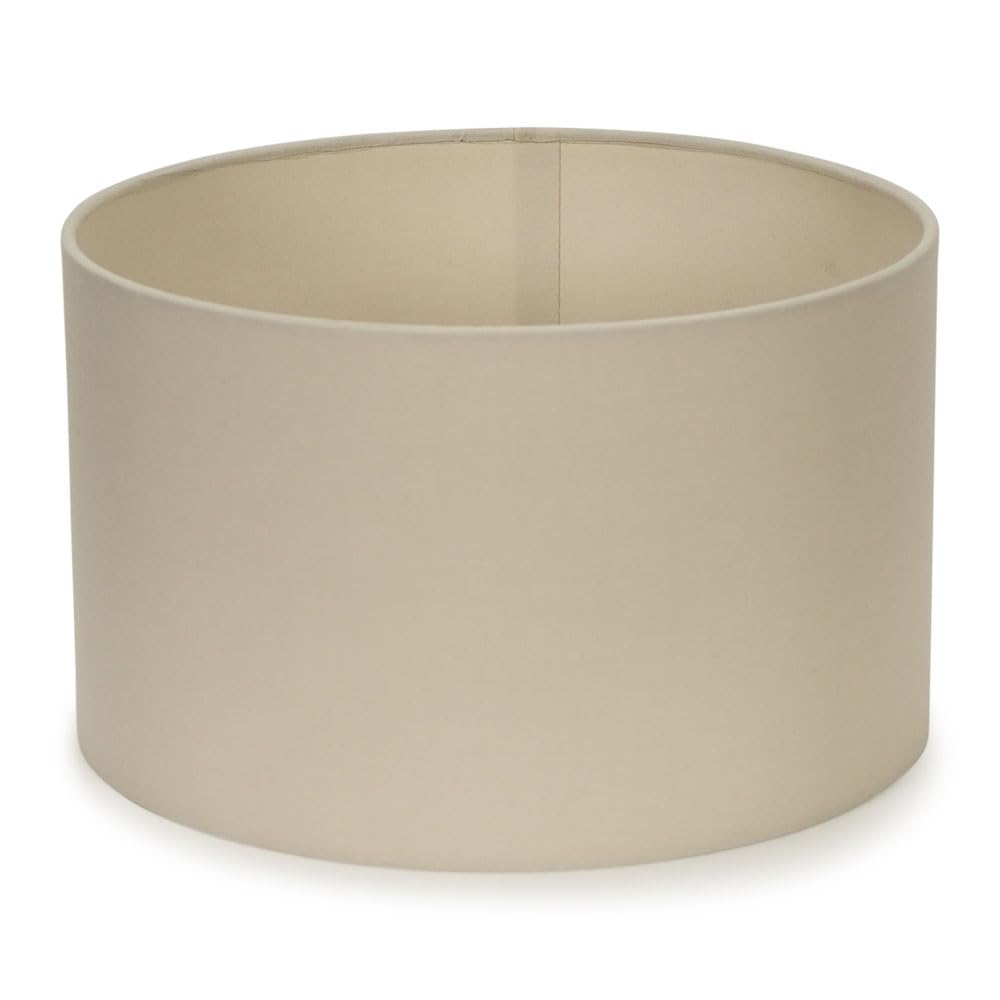 ValueLights Reni Drum Lamp Shade - Small - Natural Finish - Cream Fabric