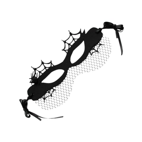 Masque de Carnaval Femme Noir YARNOW en Feutrine et Mesh pour Fêtes