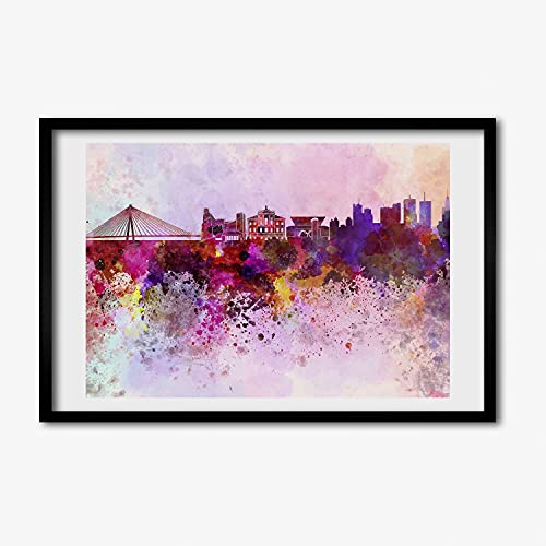 Affiche Varsovie colorée sous cadre MDF 60x40 cm Tulup tableau photo décoration murale