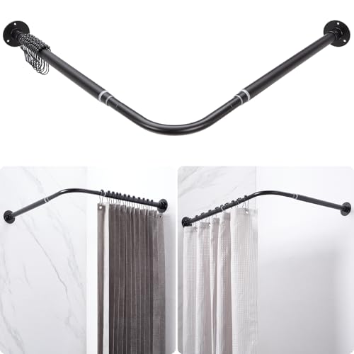 Crkmire L Shaped Corner Shower Curtain Rod, Adjustable [24.3