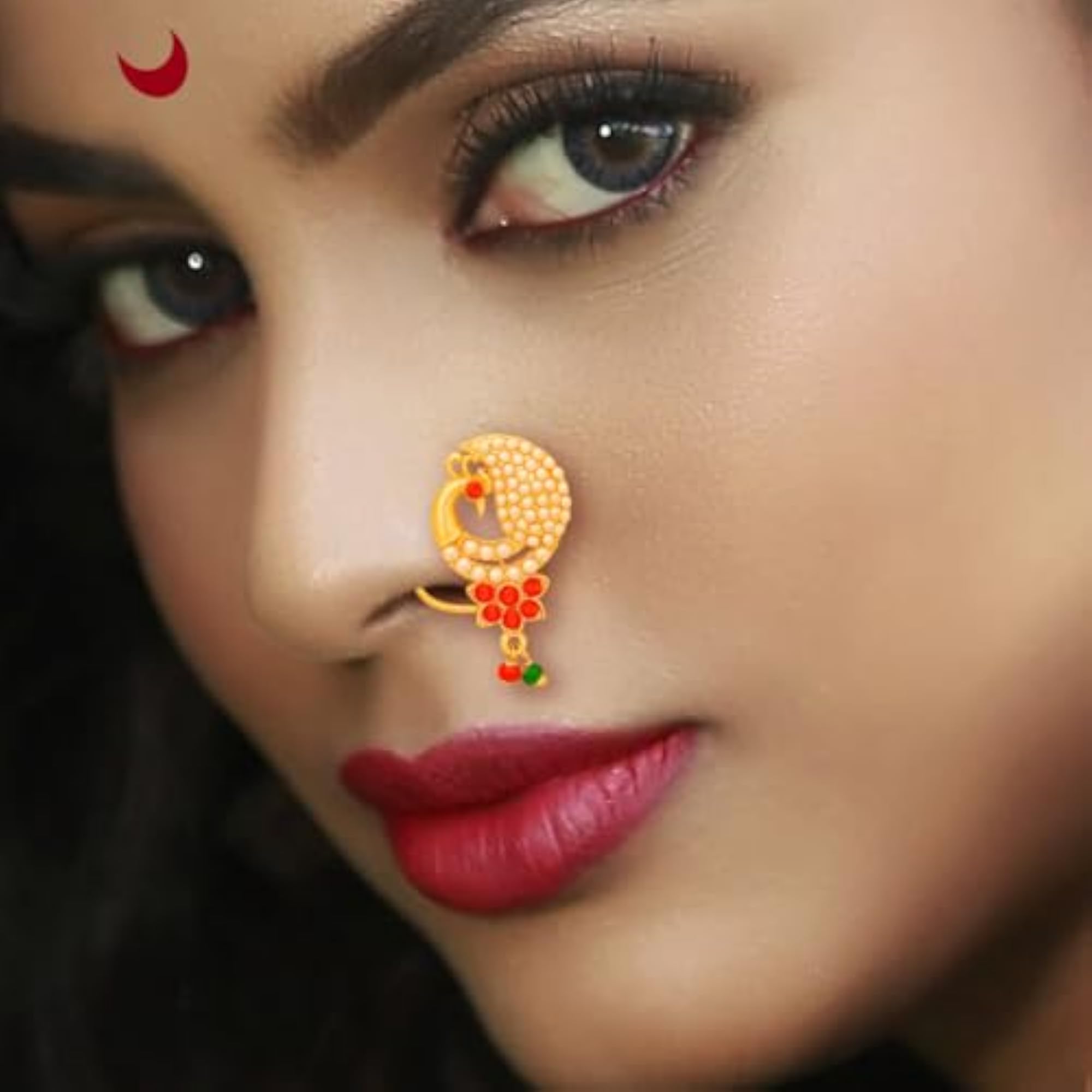 Women's Gold-Plated Brass Nathiya Nose Ring