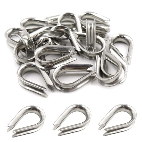 10 Pc 3/16'' Light Duty Stainless Steel 316 Marine Wire Rope Chain Thimble Boat