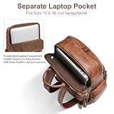 Shrrie Plecak na laptopa dla kobiet pasuje do laptopa 40.6 cm, designerskie plecaki dla kobiet z przegrodą na komputer do biznesu, Brązowy, 12 x 6.4 x 17 inches