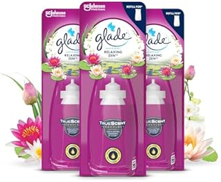 Glade Sense & Spray odświeżacz powietrza, aktywowany ruchem, automatyczny spray pokojowy i eliminator zapachów do domu, relaksujący zen, 3 sztuki (3 x 18 ml)