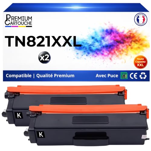 Toner TN821XXL avec puce rendement 15000 pages pour MFC-L9630CDN