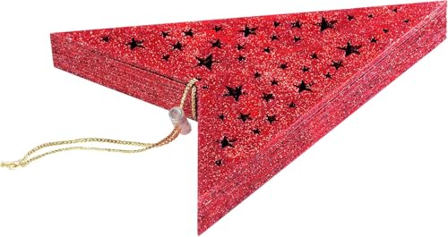 Image of CraftVatika Christmas Assorted 3D Paper Star Shaped Lantern Lampshade for Xmas Party Hanging Ornament Christmas New Year Wedding Decoration Home Party Hanging Decorations Xmas Gifts (1 Pcs)