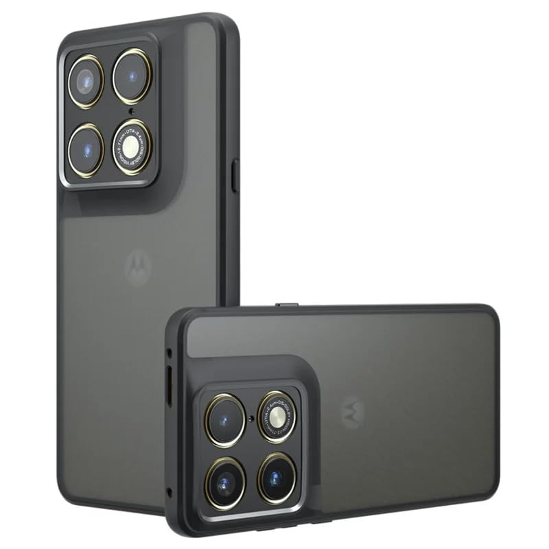 Image of Matte PC TPU Phone Case for Motorola Moto Signature, Black | Anti-Fingerprint, 2.4m Drop Protection, Camera Lens Guard, Airbag Corners, Skin-Friendly Feel