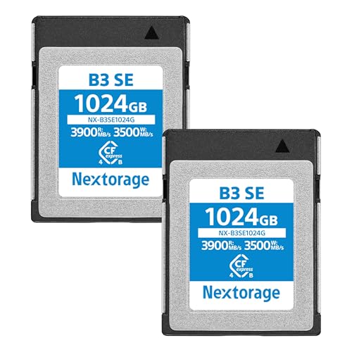 Nextorage 2 Pack CFexpress 4.0 Type B 1024GB Memory Card Max. Read Speed 3900MB/s Max Write Speed 3500MB/s NX-B3SE1024G CF Express 4.0 typeb