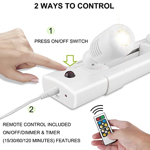 Biglight Led Track Light, Dimmable Accent Lighting With Rotatable Heads, Plug In Spotlight With Remote Control For Highlight Kitchen Counter Cabinet Gallery Picture Bathroom Basement Artwork #TOP2