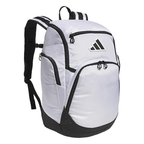 adidas Mochila de equipe 5 estrelas 2.0 para prática multiesportiva, viagem e dia de jogo, Branco, One Size, Mochila de equipe 5 estrelas 2.0 para prática multiesportiva, viagem e dia de jogo.