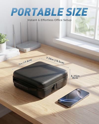 Image of ProCase Hard Carrying Case for GL-BE3600(Slate 7) /SFT1200(Opal) /MT3000(Beryl AX) /MT3600BE(Beryl 7) Glinet Travel Router, Portable Organizer Bag for WiFi Routers, Power Adapter and Accessories -Black