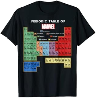 Marvel Ultimate Periodic Table Of Elements Graphic T-Shirt
