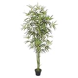Goplus 6ft Fake Bamboo Tree Artificial Greenery Plants in Nursery Pot Decorative Trees for Home,...