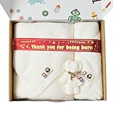 [BabyCube] 出産祝い 今治タオル ギフトセット 3点 バスタオル フェイスタオル タオルハンカチ 男の子 女の子 新生児 ベビー 赤ちゃん 子供 誕生日プレゼント お祝い ホワイト 日本製 おしゃれ 人気 かわいい (ホワイト)
