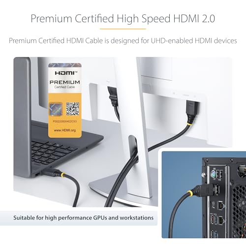 Cable HDMI de alta velocidad StarTech.com certificado 18Gbps 4K 60Hz HDMI 2.0 3