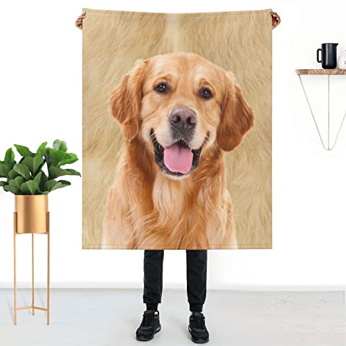 Doinbee Golden Retriever Dog Blankets Cute Dog Labrador Retriever Puppy Pet Throw Blanket Flannel Soft Warm Fluffy Fleece Blanket For Car Sofa Chair Bed Living Room Bedroom All Season 60"X50" #TOP1