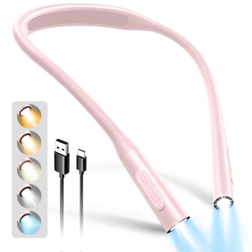 Luz para leer libros en la cama Glocusent con batería de 100 horas y 5 colores de iluminación