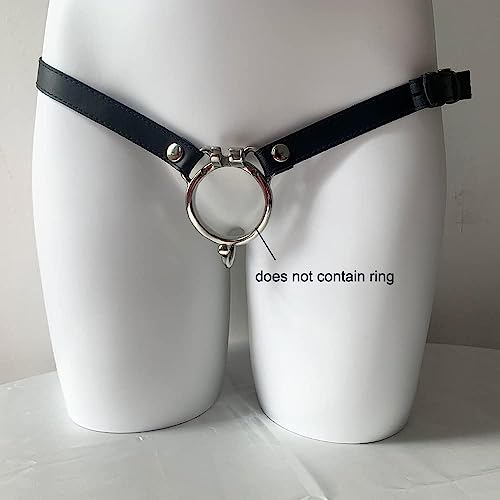 Image of Male Chastity Cage Anti-Off Strap,Leather Chastity Belt Device Penis Cage Accessories,Adjustable Cock Cage Auxiliary Belt Sex Toy for Men (Black)