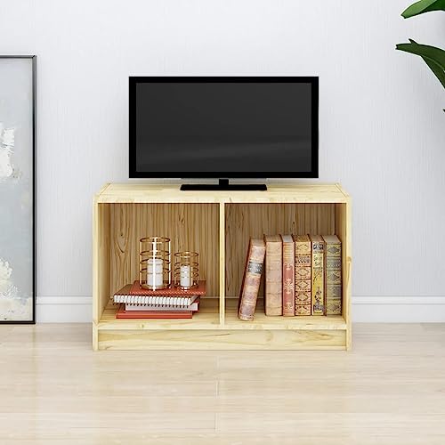 JHQHSM Modern TV-Schrank 70x33x42 cm Massivholz Kiefer mit Stauraum...