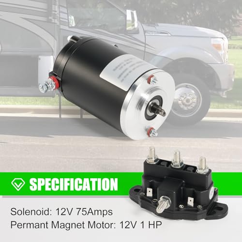 Image of LEAPTREND 045-167567 Hydraulic Pump Motor with Dual-Polarity Reversing Solenoid 118246 Compatible with Lippert Component Leveling System 167576 Arrowhead 430-24001 Bosch F000MM0809
