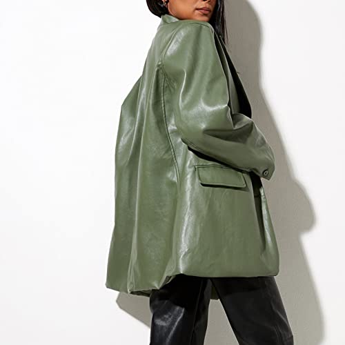 Uodsvp Women's Waterproof Winter Coats, Women's Rain Jacket For Women Flannel With Hood Leather Coat Long Sleeve Lapel Faux Jacket Button Front Trench Coat Belted 2Xl Wool Plaid Ladies (S, Green) #TOP4