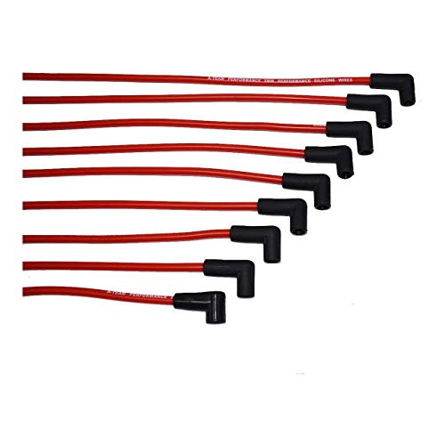 A-Team Performance - Silicone Spark Plug Wires Set Automotive Wire Accessories - Compatible With Chevy Chevrolet Gmc V6 V8 4.3L 5.0L 5.7L Tbi Efi - 8.0Mm Red #TOP2