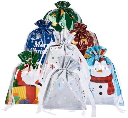 30PCS Christmas Gift Bags, Assorted Sizes Small Medium Large Jumbo,Santa Gift Wrap Bags For Xmas Party Favors,Christmas Presents (30)