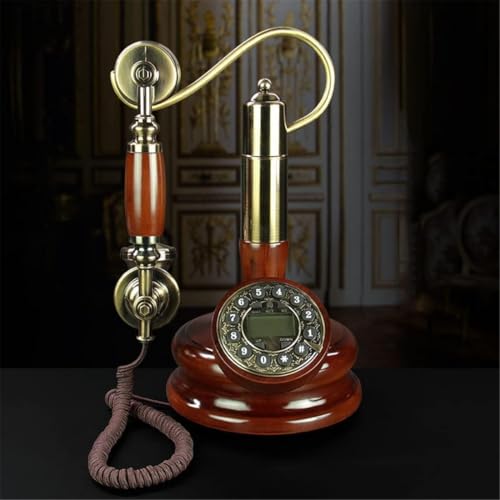 Wrobelax Antique Candlestick Phone, Vintage Telephone Landline, Handmade Solid Wood,