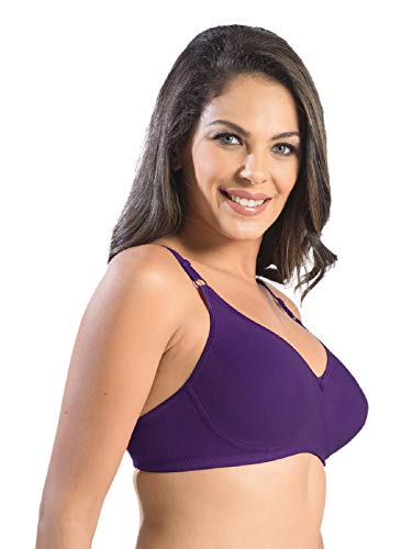 Image of SONARI Womens Non Padded Cotton Spandex Bra | Wire Free, Medium Coverage, Essential Bra | Adjustable Straps, Hook and Eye Closure and Wide Square Back Design for Everyday Comfort -D14