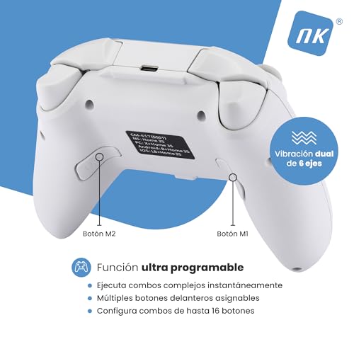 Mando inalámbrico Bluetooth NK negro y blanco para PC Switch y móviles 4