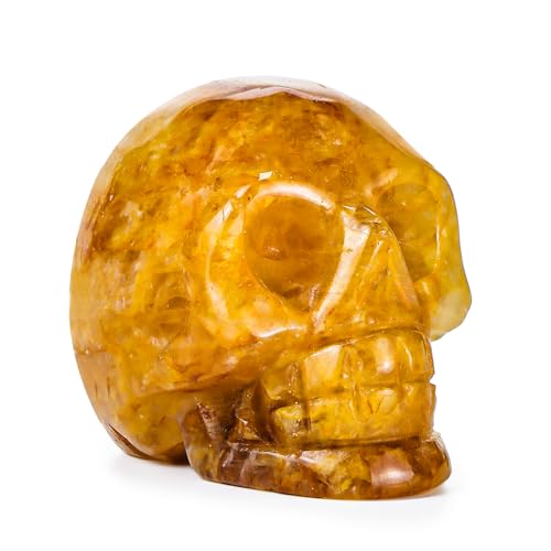 Estatua de Calavera de Cristal Citrino 2 pulgadas