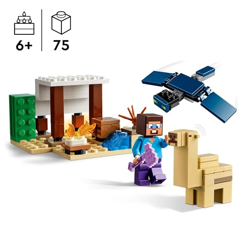 LEGO Minecraft Steves Wüstenexpedition - Spielzeughaus mit 3 Figuren - Spielzeug mit Minifiguren von Steve… – Ansicht 2