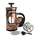 BonVIVO GAZETARO I Cafetera Francesa, 350ml - French Press de Vidrio y Acero Inoxidable - Prensa Francesa de Émbolo Manual sin Filtros para Café, Cebada y Infusiones
