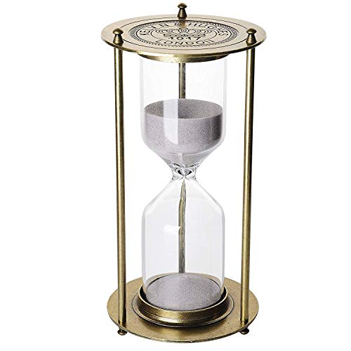 Metal Hourglass 60 Minutes,KSMA 1917 Vintage One Hour Glass Timer with Sand