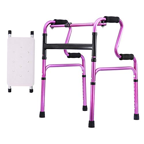 Bseack Déambulateur Marcher Mobilité Aide avec Baignoire Plate Walkers Standard for Les Personnes âgées réglable en Hauteur déambulateurs léger for la réhabilitation Old Man (Color : Purple)