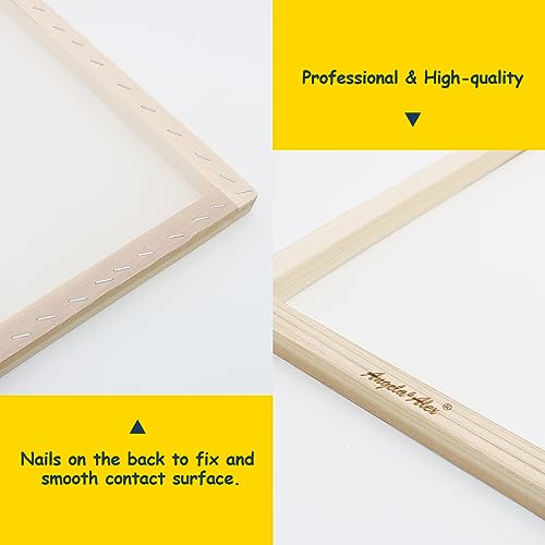 Angela&Alex SY-4 14 * 11 Inch Starter Screen Printing Kit 38 Pcs Includes 4 Size Of Silk Screen Printing Kit Wood Screen Printing Stencil Frames Screen Printing Scrapers Gloves Transparency Film Emulsion Scoop Coater thumb #3