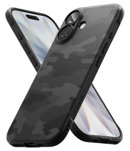 Image of Ringke Onyx Compatible with iPhone 17 Case Back Cover Rugged Flexible Durable Anti-Slip TPU Protection Shockproof - Camo Black