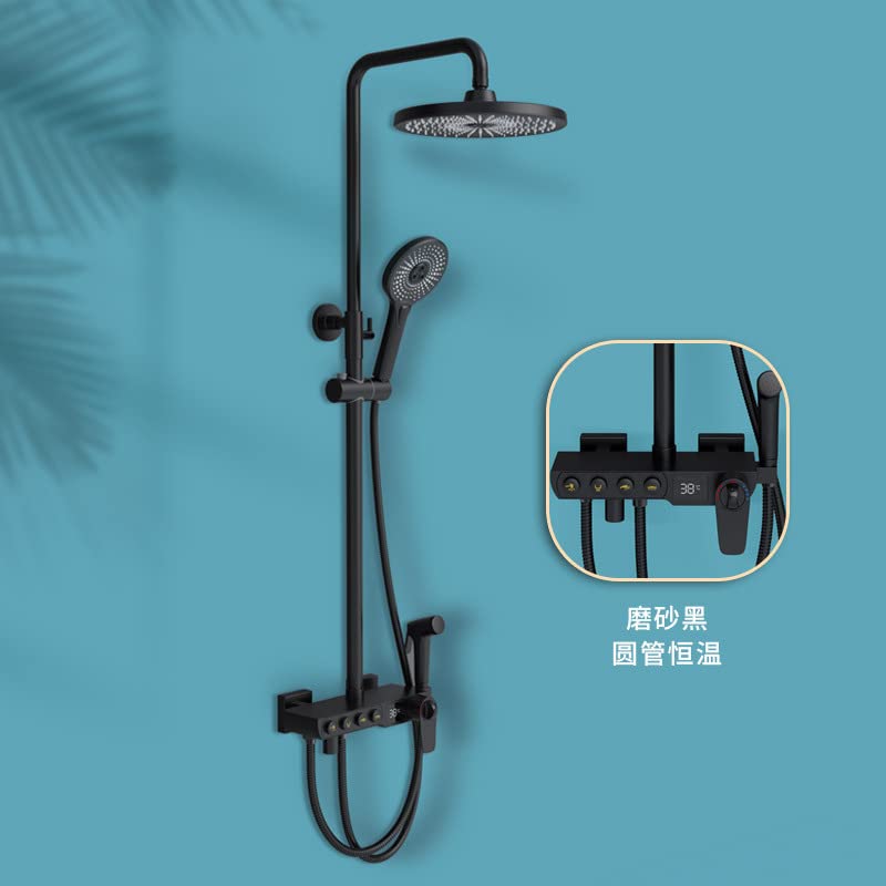 Ensemble de douche de salle de bain à température constante quatre vitesses blanc mat