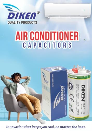 Image of Diken AC Capacitor 50UF 450V | Air Conditioner Capacitor for Split & Window AC | Durable Start & Run Motor Capacitor