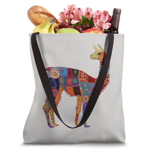 Bolsa Tote Colorida con Diseño de Alpaca Peruana miniatura 4