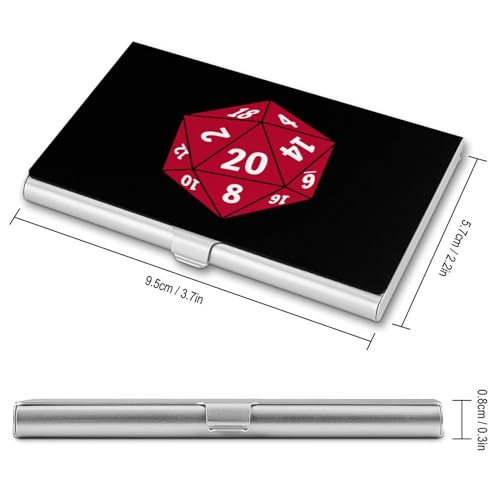 D20 Dice Business Card Holder Slim Metal Case Pocket Wallet for Men Women2
