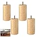 Produktbild Packung mit 4 Holzmöbelteilen Sofabeine, zylindrische M8-Bolzen-Holzmöbelbeine, Ersatzbeine, für Couchtisch, Fernseher, Schubladenschrank, Nachttisch, Stützfüße, Holzfarbe (12 cm)