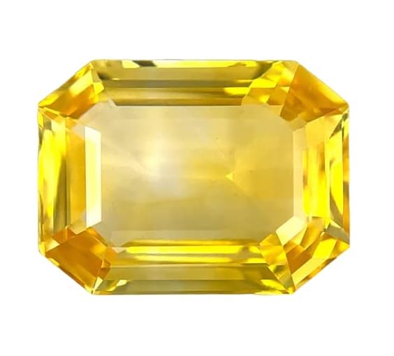 Natural Pukhraj Stone Original Certified Natural Yellow Sapphire Gemstone 7.25 Ratti(YC49