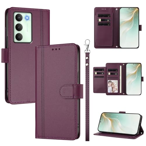 �X�}�z�P�[�X �Ή��@�� for Realme V70 / 14X / C75 5G �X�}�z�P�[�X�y�E�H���b�g�f�U�C�� �f���A���J�[�h�X���b�g �L���b�V�� �t���b�v���X�^���h �����h�~�zViolet