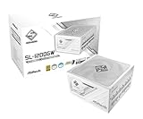 ASRock Steel Legend SL-1200GW 1200W 80 Plus Gold & Cybenetics Platinum Full Modular Power Supply ATX3.1 PCIe5.1 Ready with Dual Color 12V-2x6 Cable 10 Years Warranty White Edition Japanese Capacitor