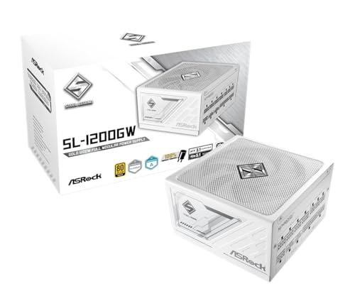 Image of ASRock Steel Legend SL-1200GW 1200W 80 Plus Gold & Cybenetics Platinum Full Modular Power Supply ATX3.1 PCIe5.1 Ready with Dual Color 12V-2x6 Cable 10 Years Warranty White Edition Japanese Capacitor