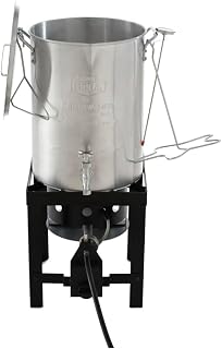 FlameFeast™ 30QT Outdoor Turkey Deep Fryer with 38,000 BTU Burner, Aluminum Pot, Spigot, Thermometer, Auto Shut-Off Timer, Steel Stand, Lifter Hook, for 20 lb Turkeys