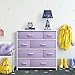 Sorbus Dresser with 8 Drawers - Furniture Storage Chest for Kid’s, Teens, Bedroom, Nursery, Playroom, Clothes, Toys - Steel Frame, Wood Top, Fabric Bins (Purple)