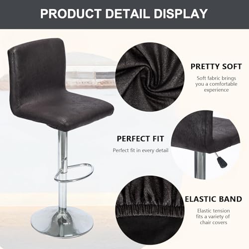Image of Bar Stool Cover 4pcs Bar Chair Cover Swivel Bar Stool Slipcover | Stretch Counter Height Bar Stool Cover High Back Chair Cover Counter Stool Bar Chair Covers for Kitchen Pub Dining Room,43